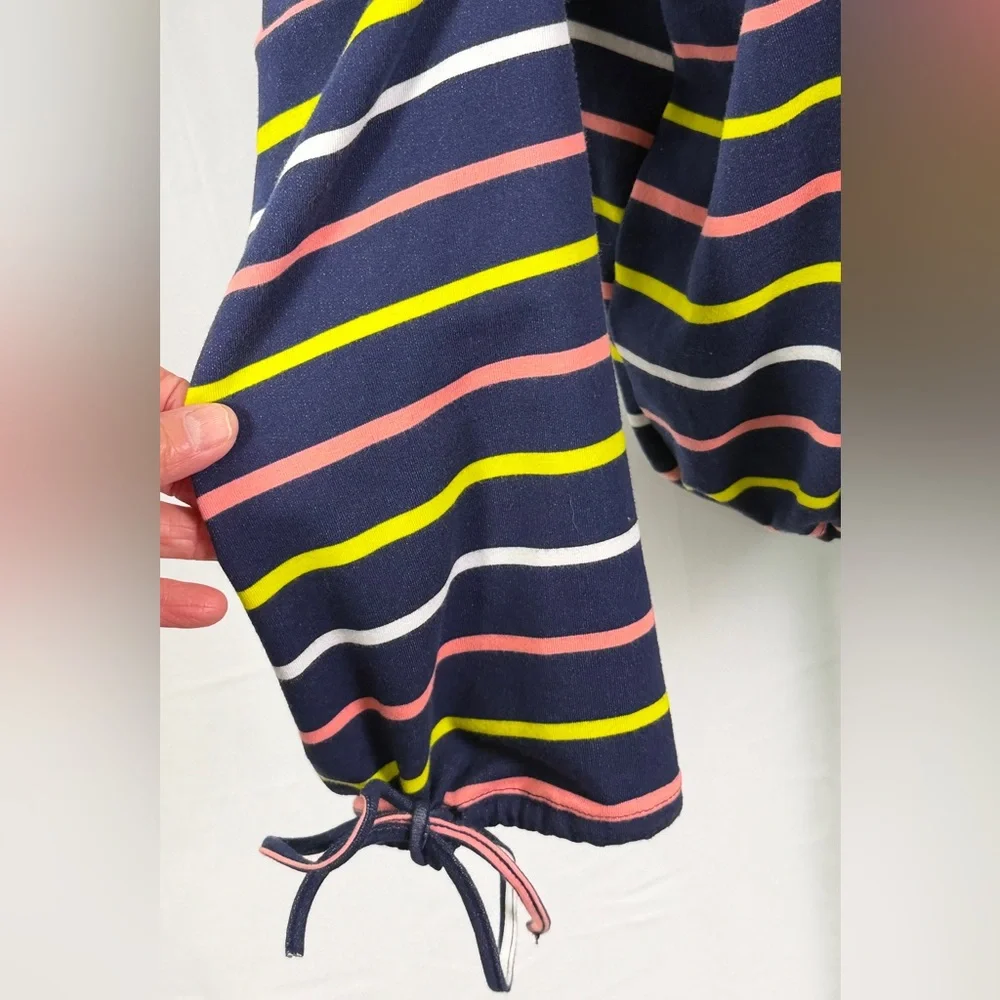 Project RUNWAY Multicolor Striped Blouse| Drawstring Sleeves| Bubble Hem Size M - Picture 8 of 11